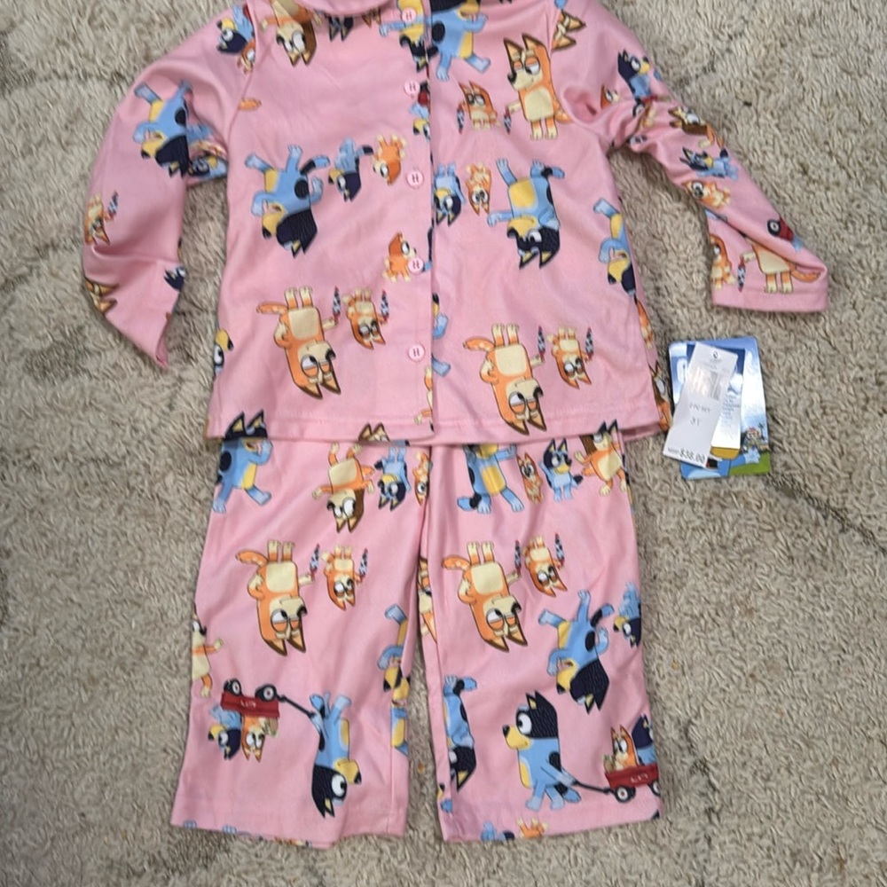 bluey Pink pajama set 2T NEW